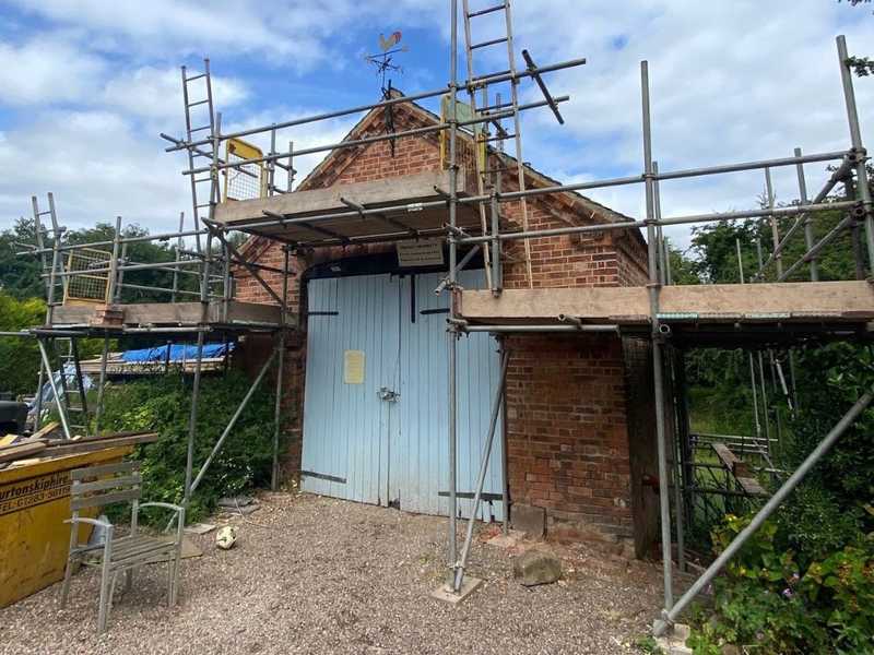 View of the front of the coach house at sinai
